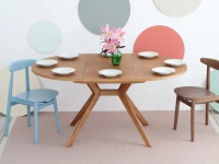 Okrągły rozkładany stół jadalniany 110cm Biju Orzech