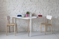 Biurko Narożne NAJA 114 x 85cm Szałwia Białe Nogi