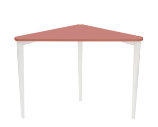 Biurko Narożne NAJA 114 x 85cm Ciemny Koralowy Białe Nogi