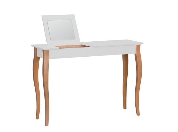 Toaletka LILLO z Lusterkiem - 105x35cm Białe Nogi / Jasnoszara