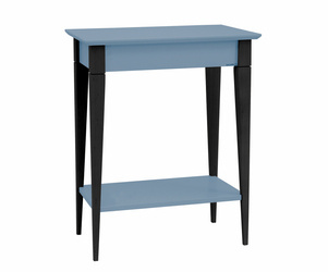 Konsola MIMO z Półką 65x35cm Czarne Nogi Delikatny Niebieski