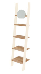 Regał Drabinka ASHME z Lusterkiem 45x35x180cm - Jesionowe Półki /Wapień