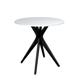Okrągły Stół Jadalniany JUBI 60cm Biały | Nogi Czarne