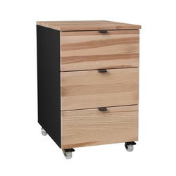 Kontenerek Biurowy LUKA z Kółkami 41x50cm Jesion Czarny