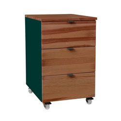 Kontenerek Biurowy LUKA z Kółkami 41x50cm Dąb Zieleń Boho