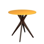 Okrągły Stół Jadalniany JUBI śr. 60cm Żółty (Ciemna Cytryna) | Nogi Orzech
