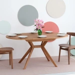 Okrągły rozkładany stół jadalniany 110cm Biju Czarny Jesion