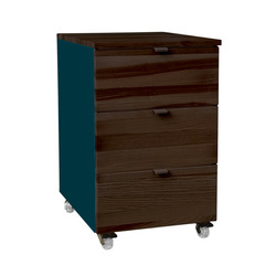 Kontenerek Biurowy LUKA z Kółkami 41x50cm Orzech Petrol Blue