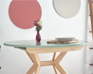 Okrągły rozkładany stół jadalniany 110cm Biju Szałwiowy Jesion 