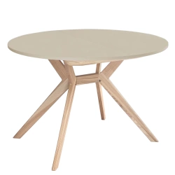 Okrągły rozkładany stół jadalniany 120cm Biju Kawa z Mlekiem Jesion