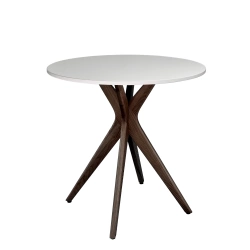 Okrągły Stół Jadalniany JUBI śr. 60cm Jasnoszary | Nogi Orzech