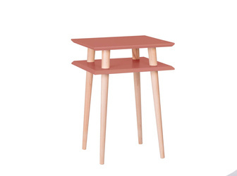 Stolik Kawowy SQUARE 43x43x61cm Ciemny Koralowy