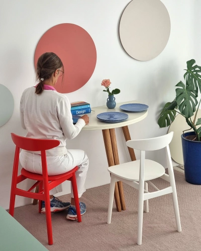 Półksiężycowy rozkładany stół MAWI śr. 120cm Turkus Nogi Dąb