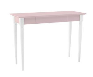 Biurko MAMO z Szufladą 105x40 cm - Białe Nogi / Różowe