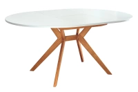 Okrągły rozkładany stół jadalniany 120cm Biju Biały Dąb