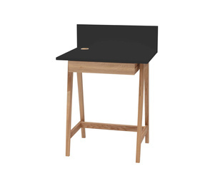 Biurko Jesionowe LUKA 65x50cm z Szufladą / Czarny