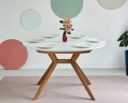 Okrągły rozkładany stół jadalniany 110cm Biju Szałwiowy Dąb