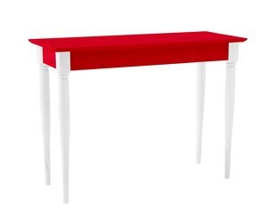 Biurko MAMO z Szufladą 105x40 cm - Białe Nogi / Czerwone