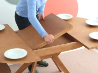 Okrągły rozkładany stół jadalniany 110cm Biju Jesion