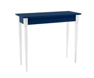 Biurko MAMO z Szufladą 85x40 cm - Białe Nogi / Granatowe