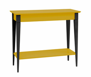 Konsola MIMO z Półką 85x35cm Czarne Nogi Żółta (Ciemna Cytryna)