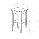 Stolik Nocny ENTLIK 40x35xH70cm Bobrza Glina