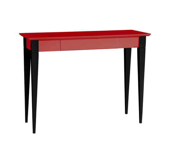 Biurko MIMO z Szufladą - 105x40cm Czarne Nogi / Czerwone