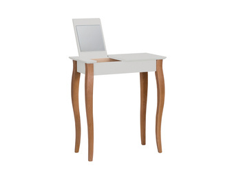 Toaletka LILLO z Lusterkiem - 65x35cm Białe Nogi / Jasnoszara