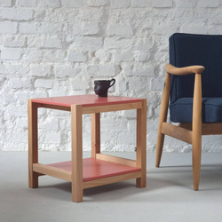 Stolik Pomocnik Stołek TRIVENTI Ciemny Koralowy