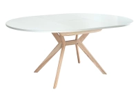 Okrągły rozkładany stół jadalniany 120cm Biju Biały Jesion 