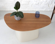 Stolik kawowy Cells Mini 90x55x45cm Kawa z Mlekiem Biały Jesion