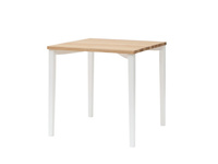 Stół Jesionowy TRIVENTI 80x80cm - Białe Kwadratowe Nogi