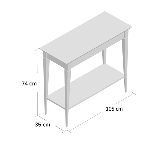 Konsola MIMO z Półką 105x35cm Czarne Nogi Bobrza Glina