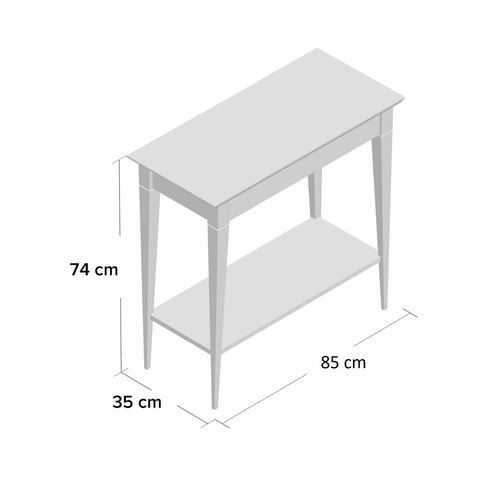 Konsola MIMO z Półką 85x35cm Czarne Nogi Bobrza Glina