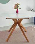 Okrągły rozkładany stół jadalniany 120cm Biju Biały Jesion 