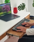 Biurko Ashme Szuflada Klawiaturowa Dąb Biały