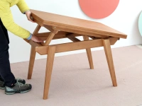 Stolik kawowy z podnoszonym blatem Envelope 90x65cm | jesion wybarwiony na biało