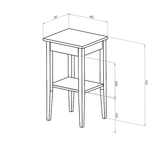 Stolik Nocny ENTLIK 40x35xH70cm Ulotny Miętowy