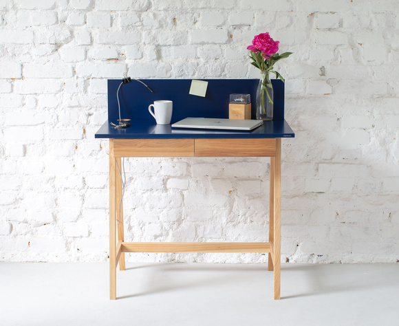 Biurko Jesionowe LUKA 85x50cm z Szufladą Szałwiowe