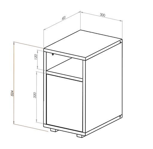 Wąska Szafka Nocna SLIM 30cm x 40cm - Granatowy