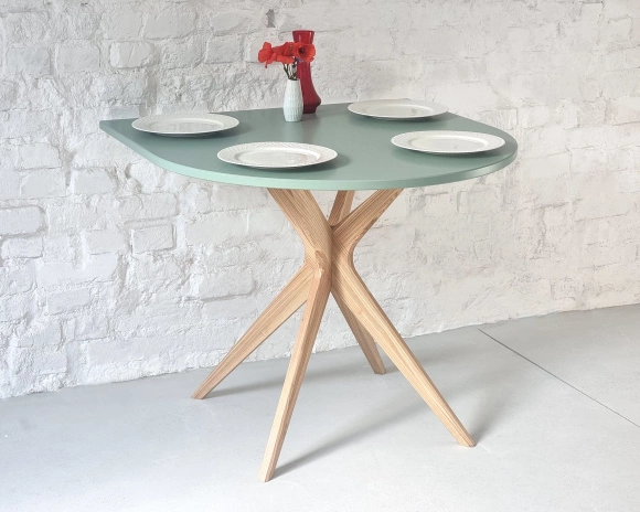 Stół Półowalny JUBI Racetrack 90x90cm Orzech Wapień