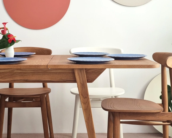 Rozkładany stół jadalniany Envelope BOLD 120x80cm Czarny Jesion