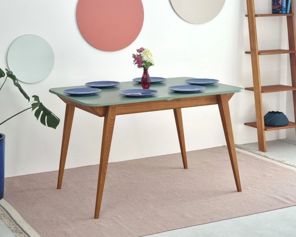 Rozkładany stół jadalniany Envelope BOLD 120x80cm Wapień, Dąb