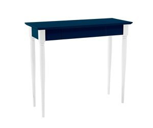Biurko MAMO z Szufladą 85x40 cm - Białe Nogi / Petrol Blue