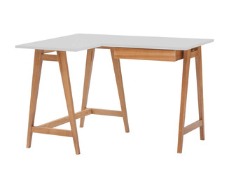 Biurko narożne LUKA 115cm x 85cm / Jasnoszare Dąb Lewe