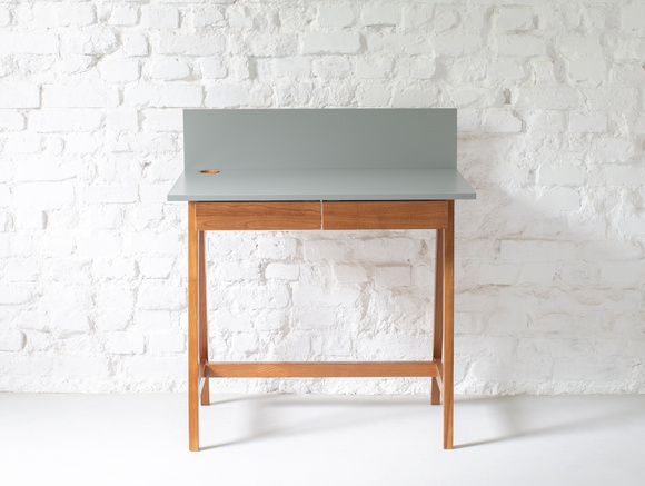 Biurko LUKA 85x50cm z Szufladą Dąb Zielony Butelkowy