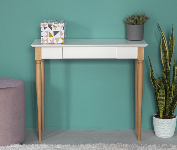 Biurko MAMO z Szufladą 85x40cm - Brązowy / Glina / Beige grey
