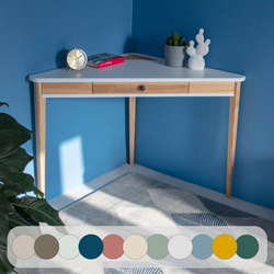 Biurko Narożne ASHME 114x85x85cm - Białe