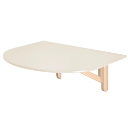 Półowalny Stół Ścienny Opadający KLAPP 75x100cm Wapień Jesion