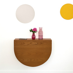 Półowalny Stół Ścienny Opadający KLAPP 65x70cm Dąb